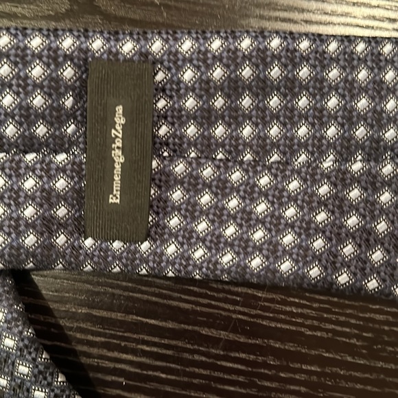 Ermenegildo Zegna Silk Patterned Tie Navy Black - Picture 4 of 8